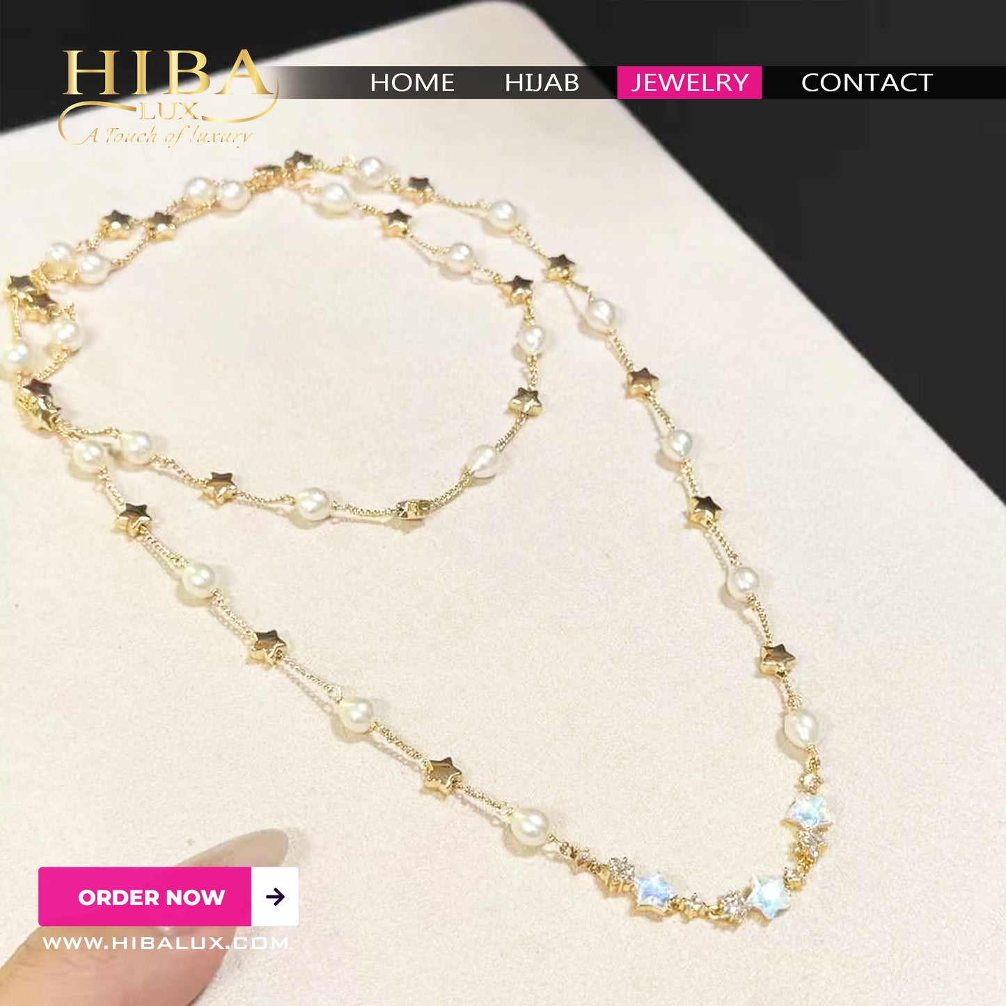 Starry Sky "Akoya Freshwater" Pearl Long Necklace