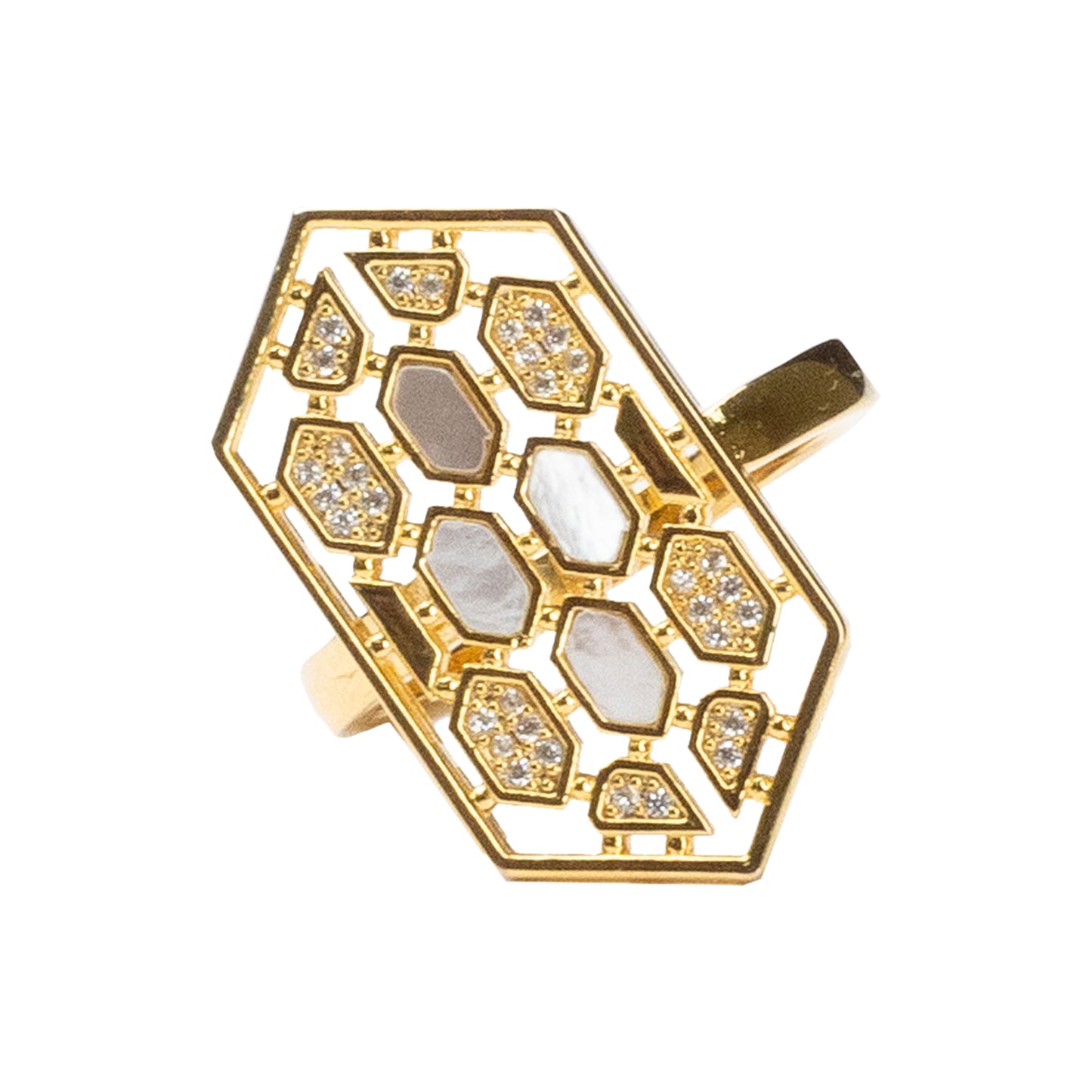 Golden Mosaic Ring