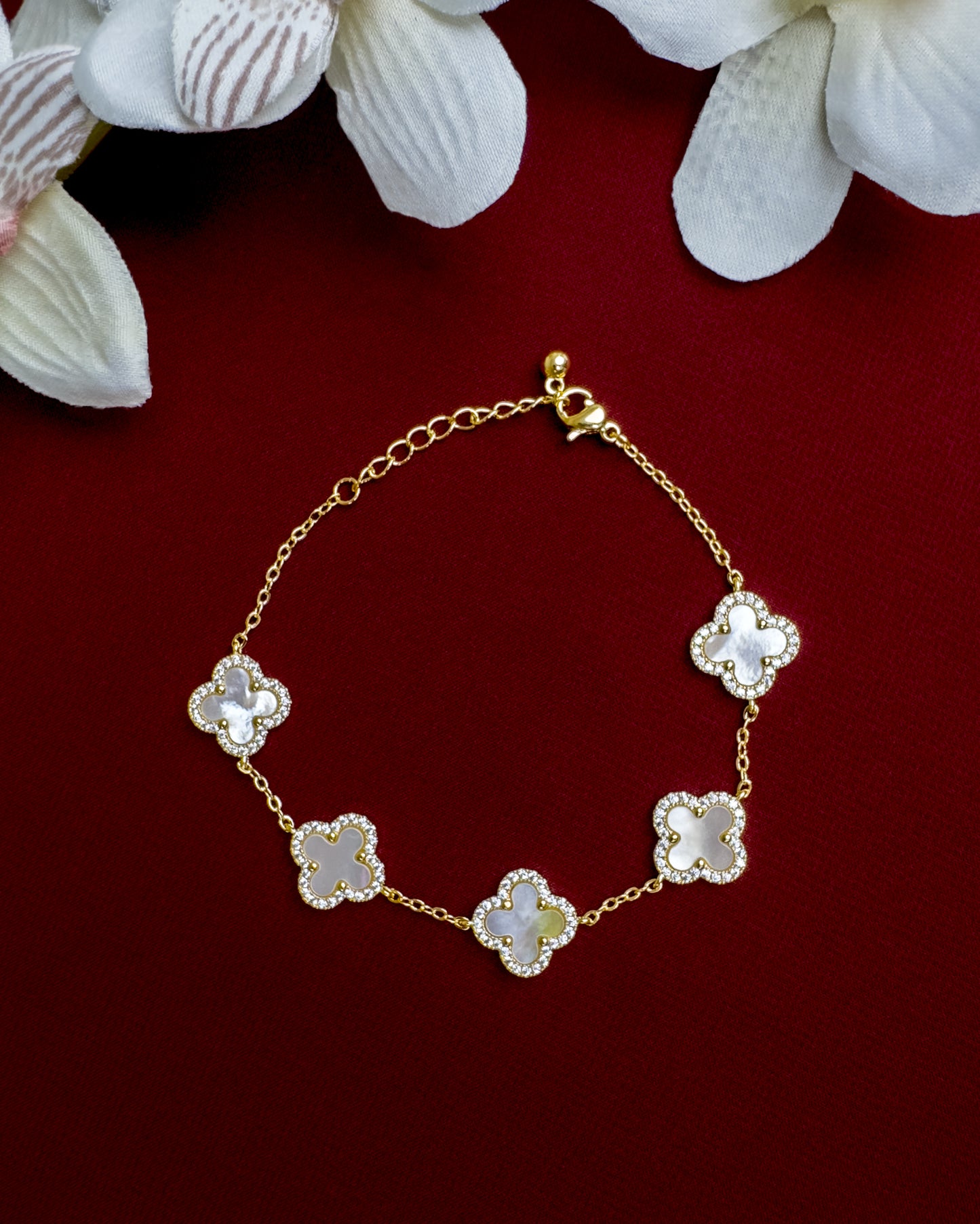 "Shell Bloom" Traditional Bracelet with Mother-of-Pearl Inlay