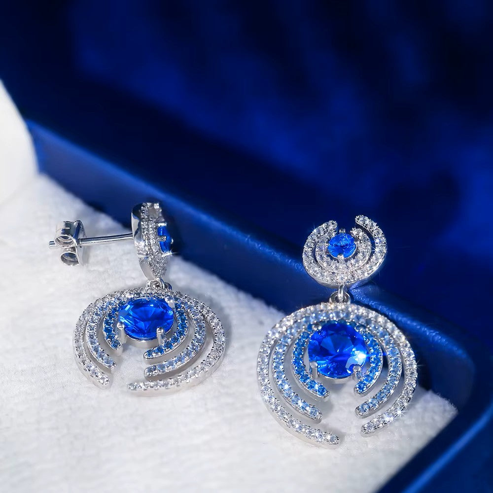 925 Silver Grace Blue Zircon Jewelry Set