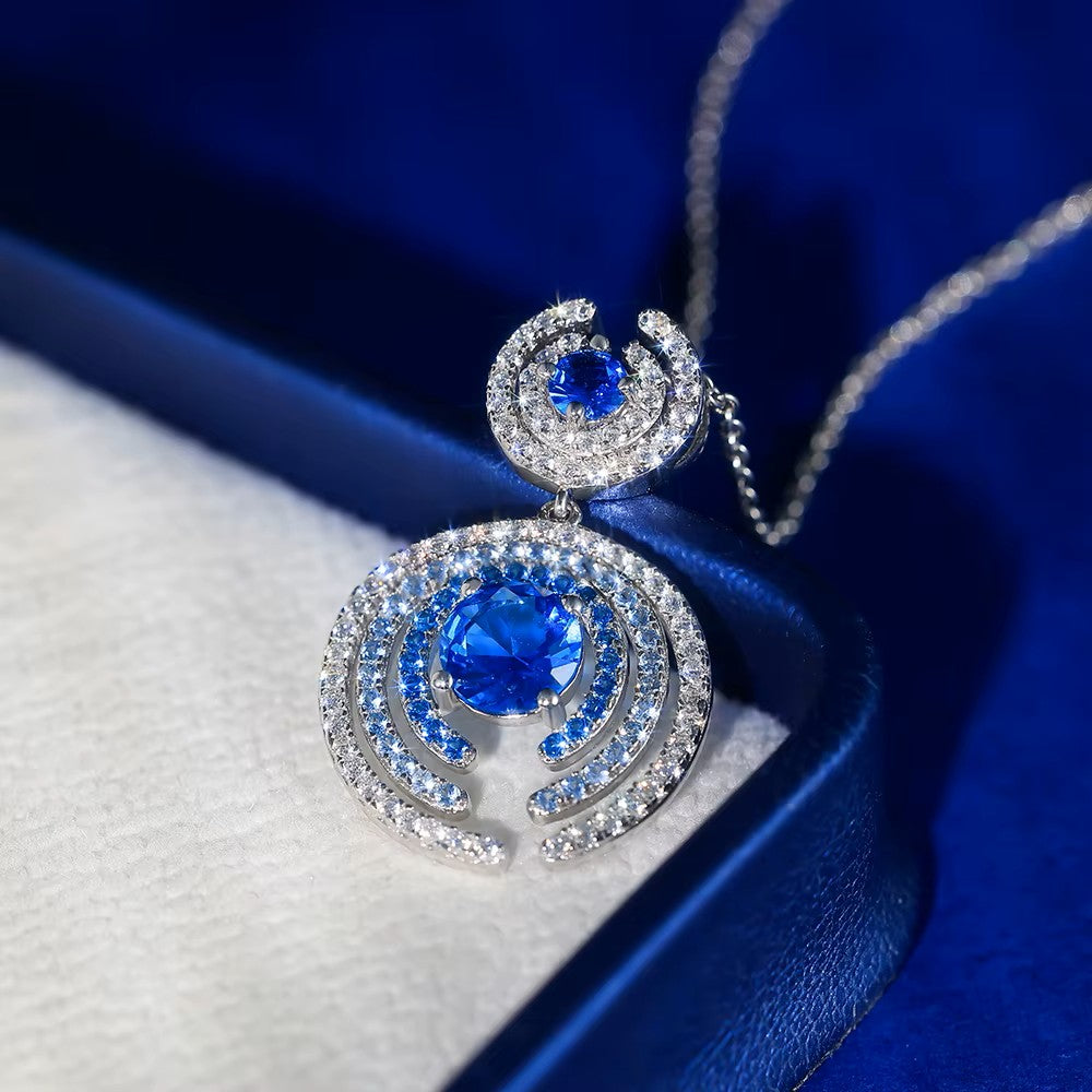 925 Silver Grace Blue Zircon Jewelry Set