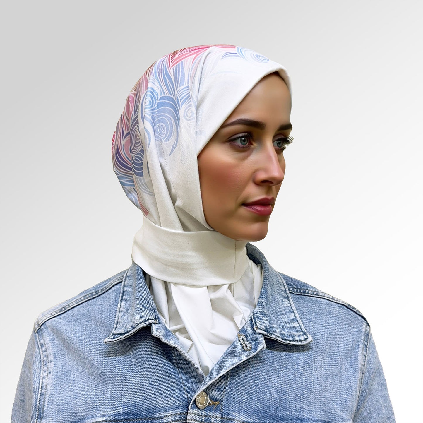حجاب قطعة واحدة مطبوع ديجيتال