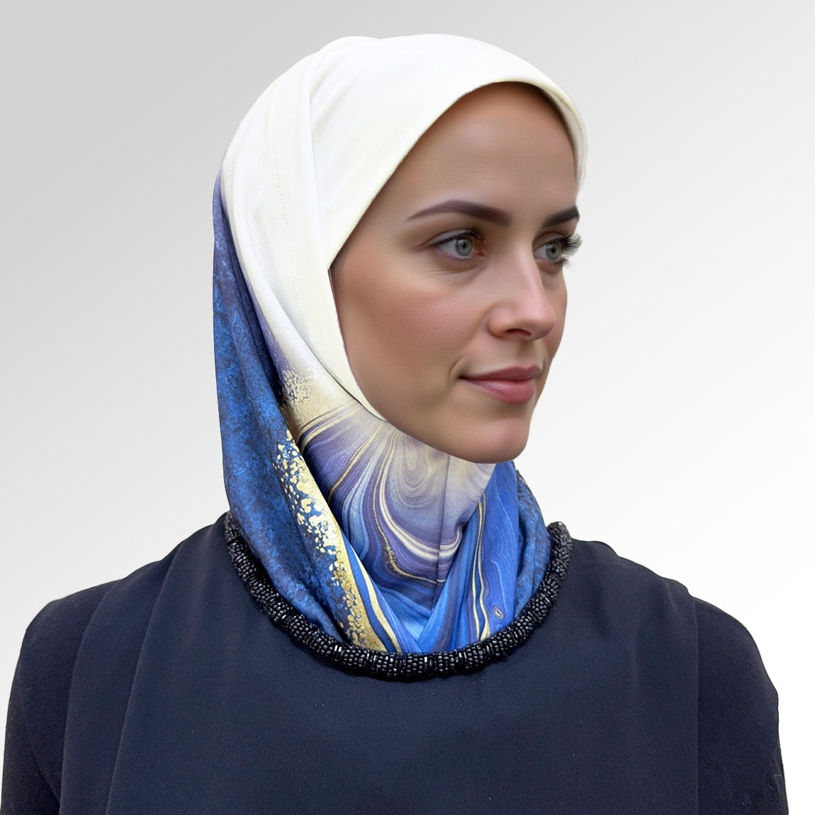 حجاب قطعتين مطبوع ديجيتال