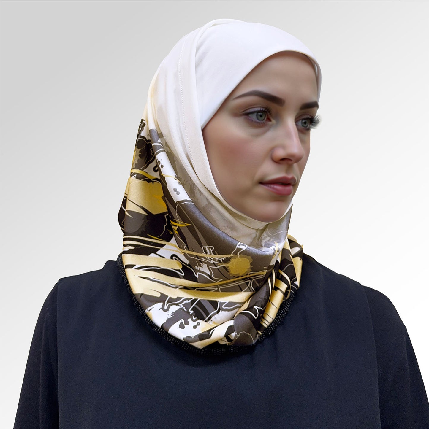 حجاب قطعتين مطبوع ديجيتال