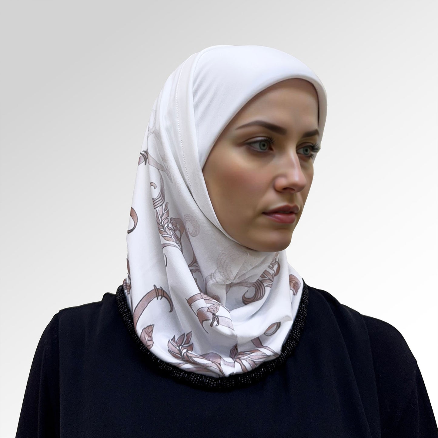 حجاب قطعتين مطبوع ديجيتال