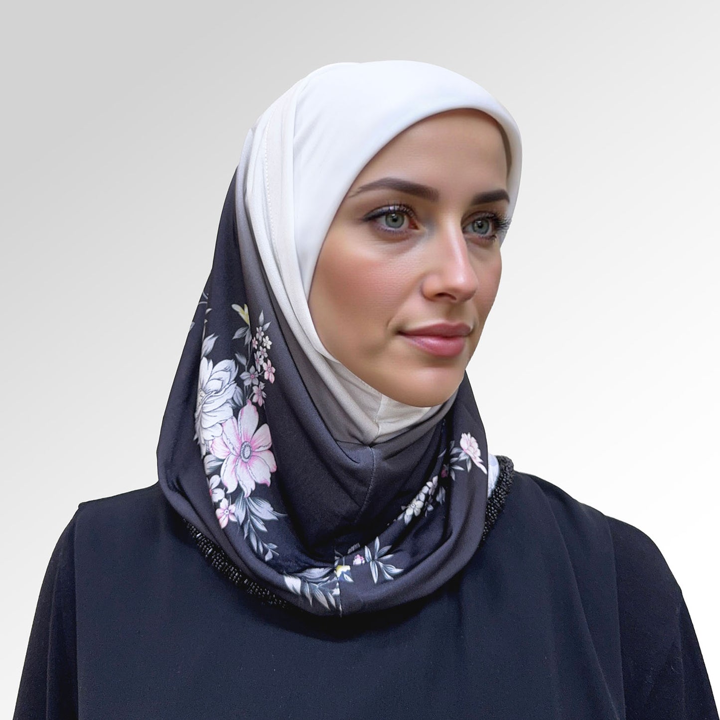حجاب قطعتين مطبوع ديجيتال