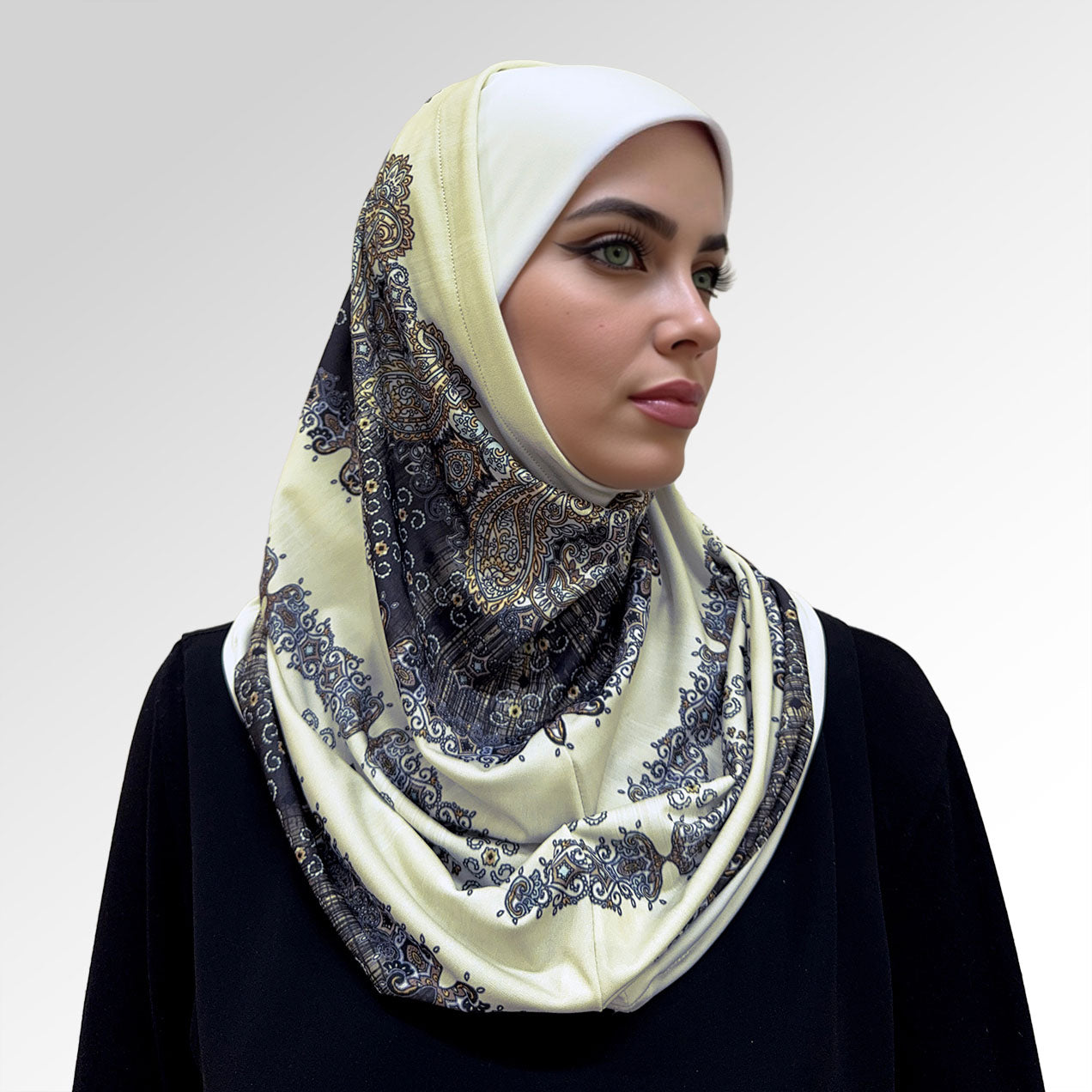 حجاب قطعتين مطبوع ديجيتال