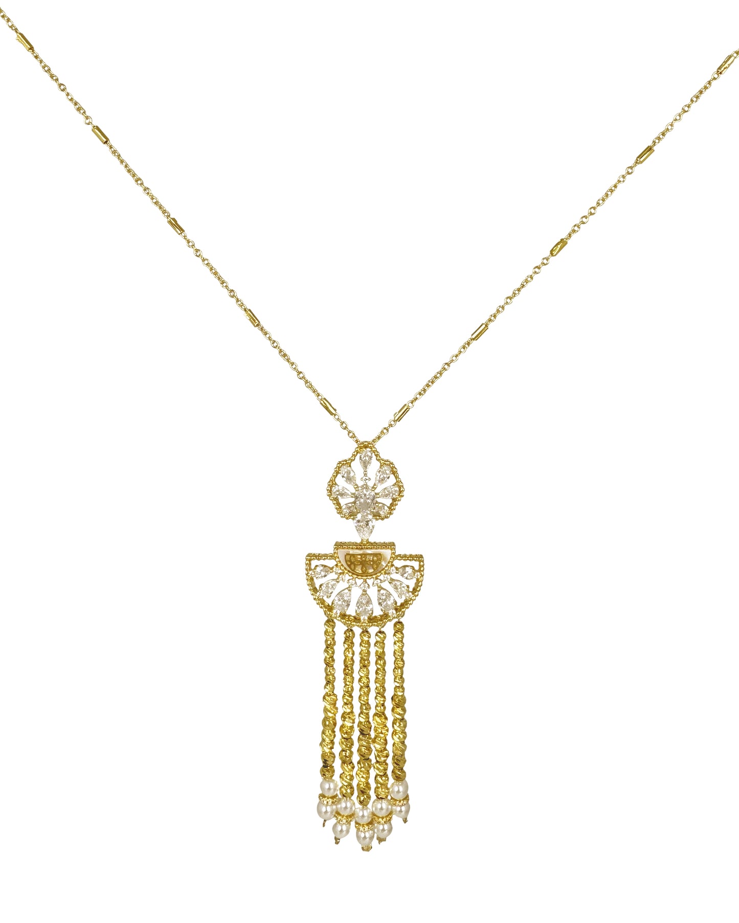 "Halo of Pearls & Zircon" Set