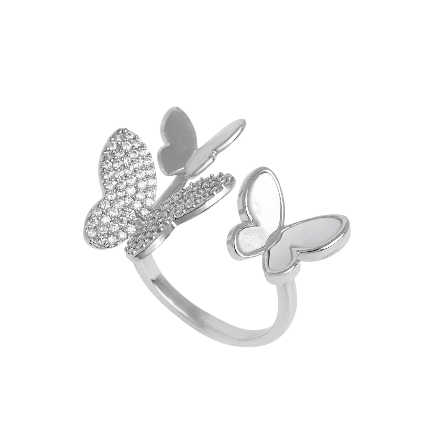Golden Triple Butterfly Ring