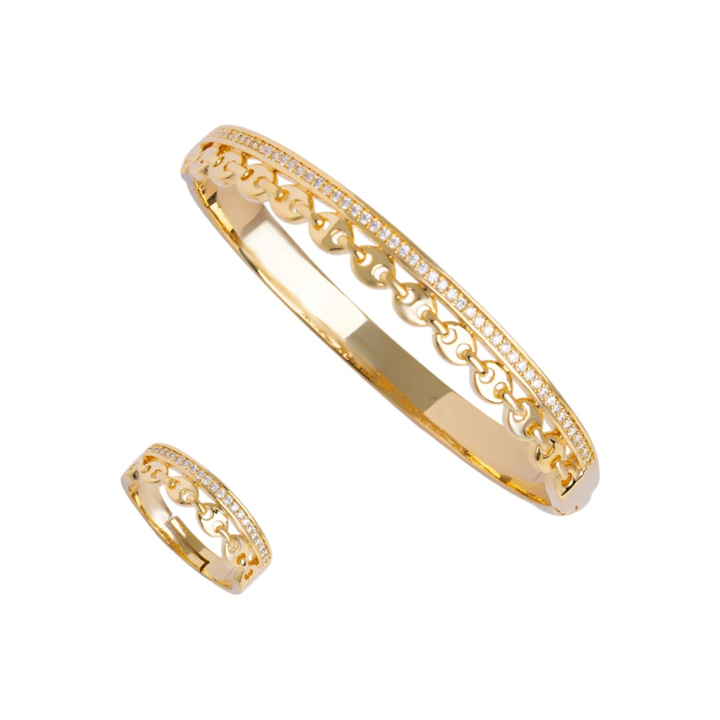 Curved Link Bangle Set