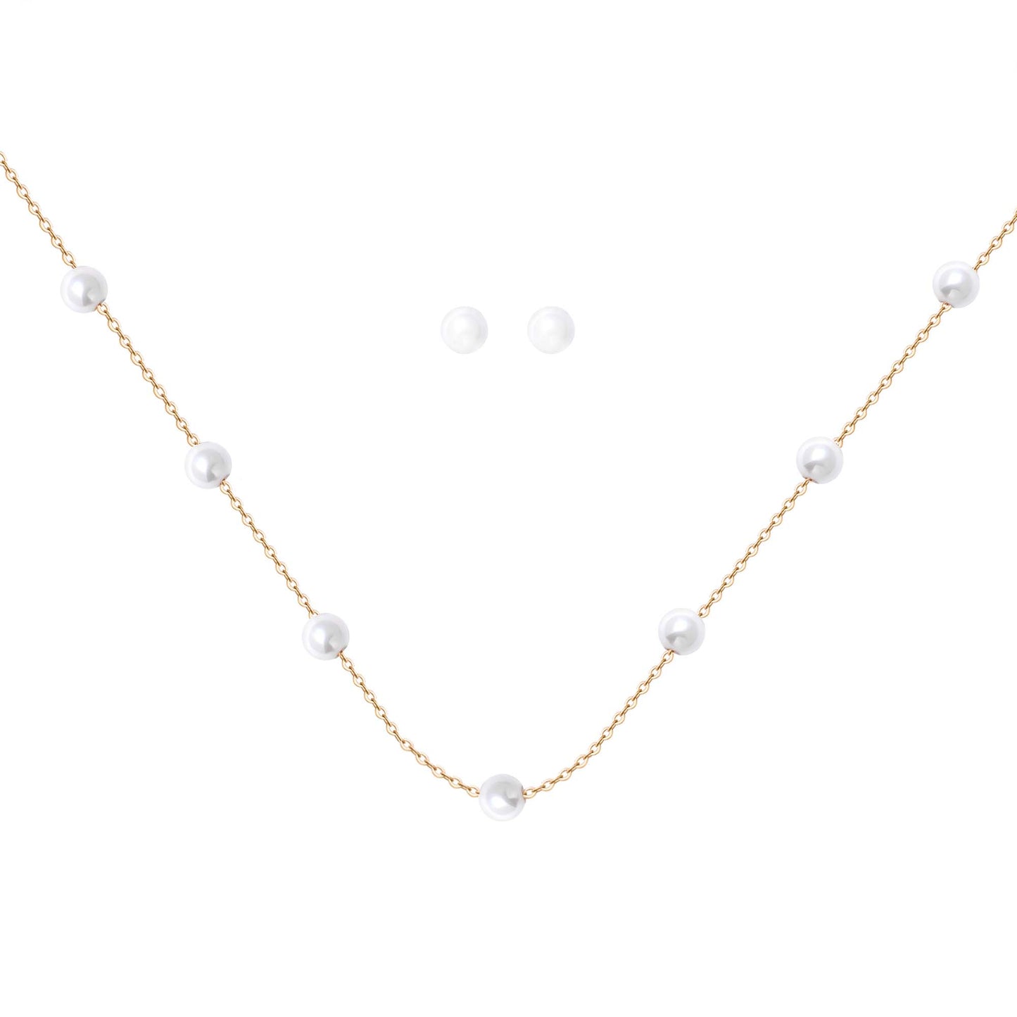 Ivory Pearl Necklace Set