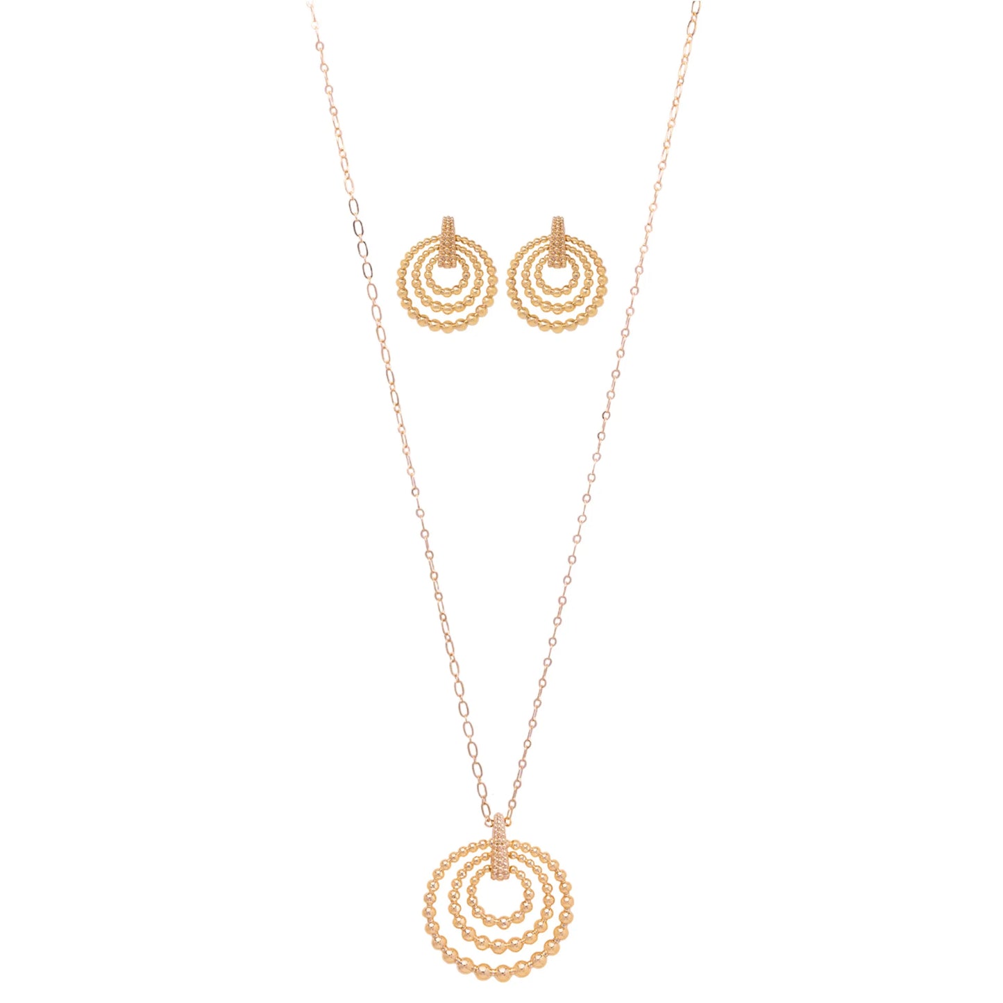 Golden Sphere Long Chain Set