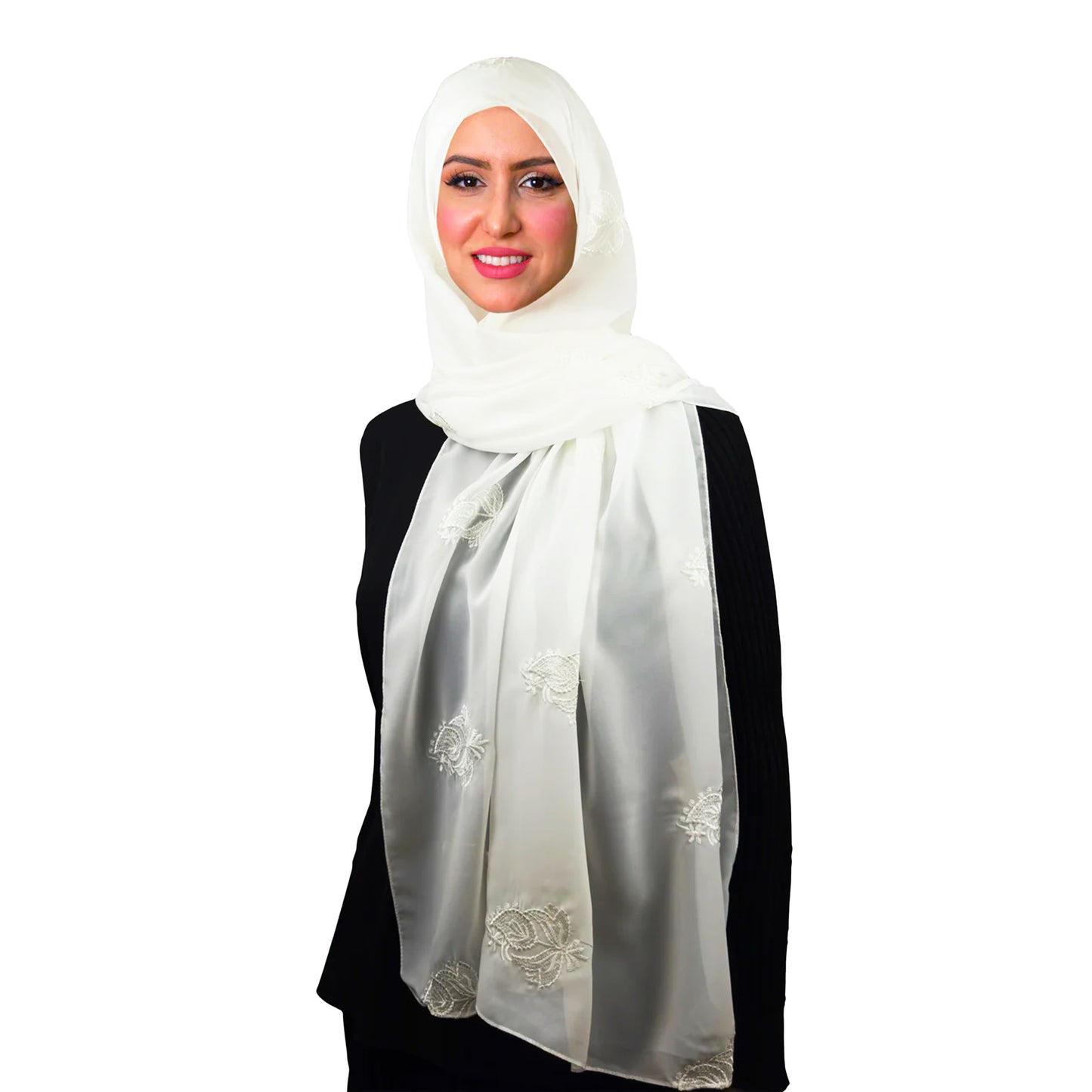 شيلة مطرزه من الشيفون الاندونيسي الفاخر
