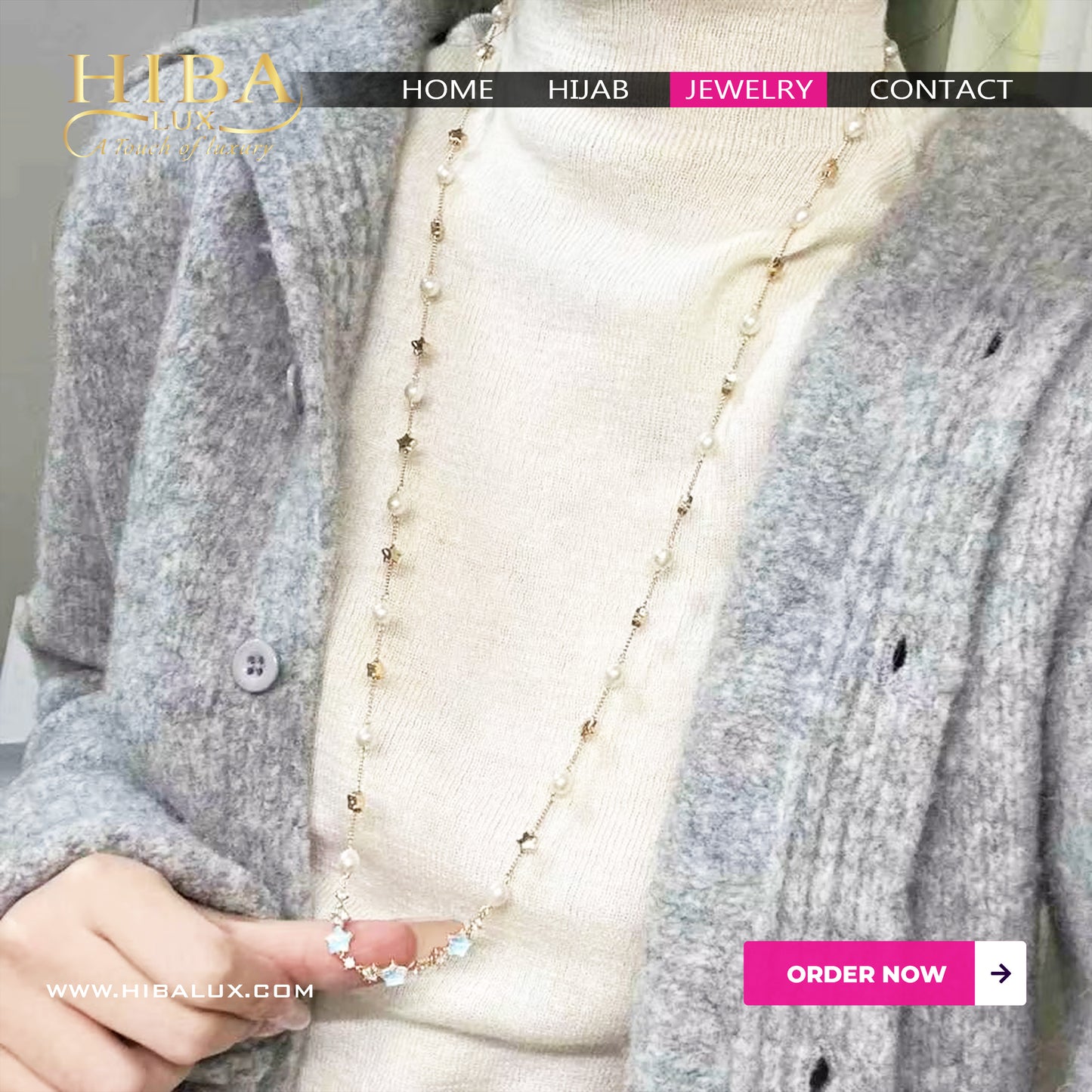 Starry Sky "Akoya Freshwater" Pearl Long Necklace