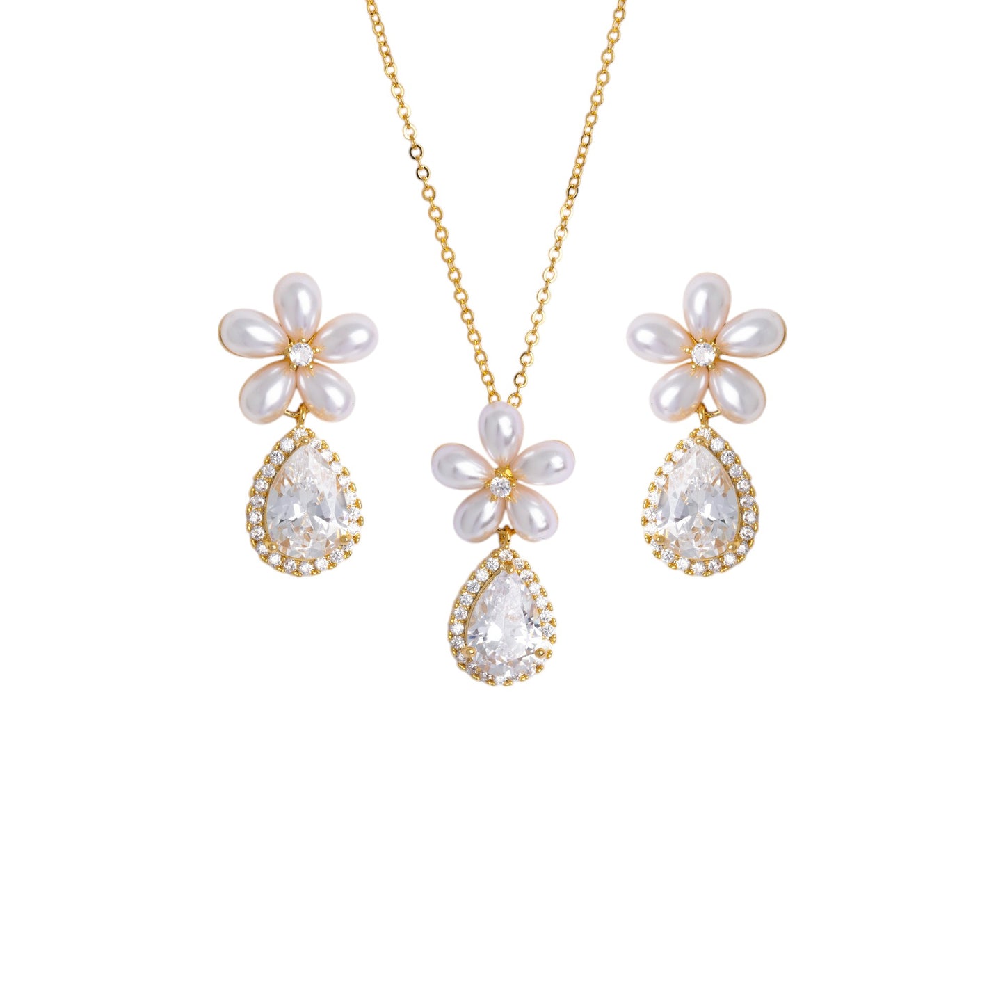 Flora Pearl Necklace Set