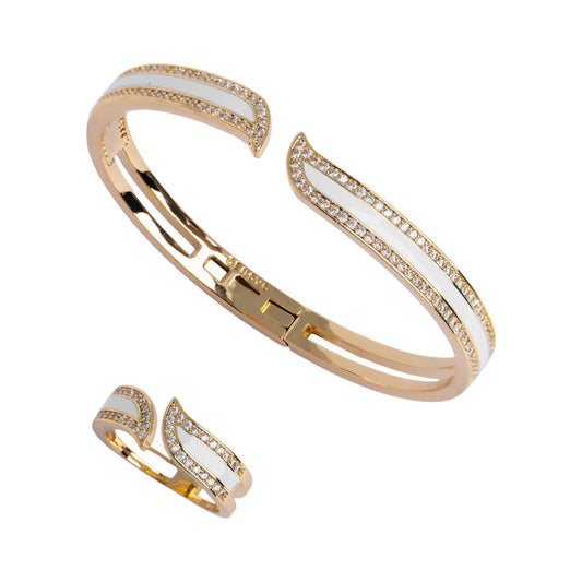 Curve Halo Bangle Set