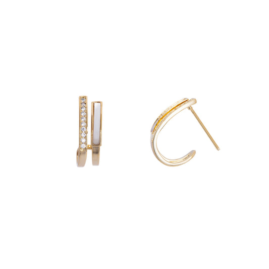 Golden Bar Hoop Earrings