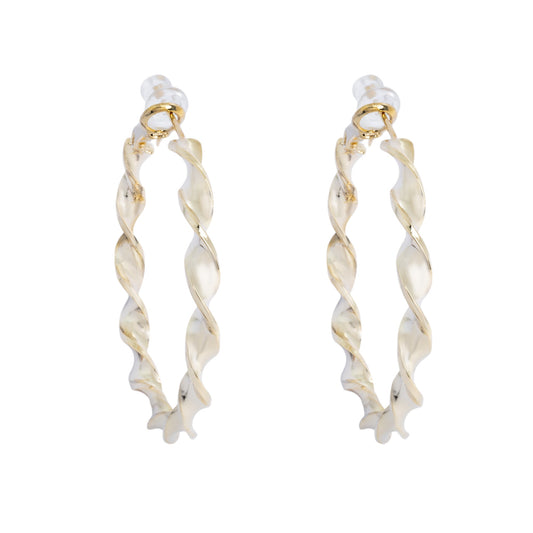 Twisted Gold Hoop Earrings