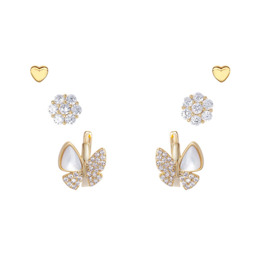 Triple Charm Earrings