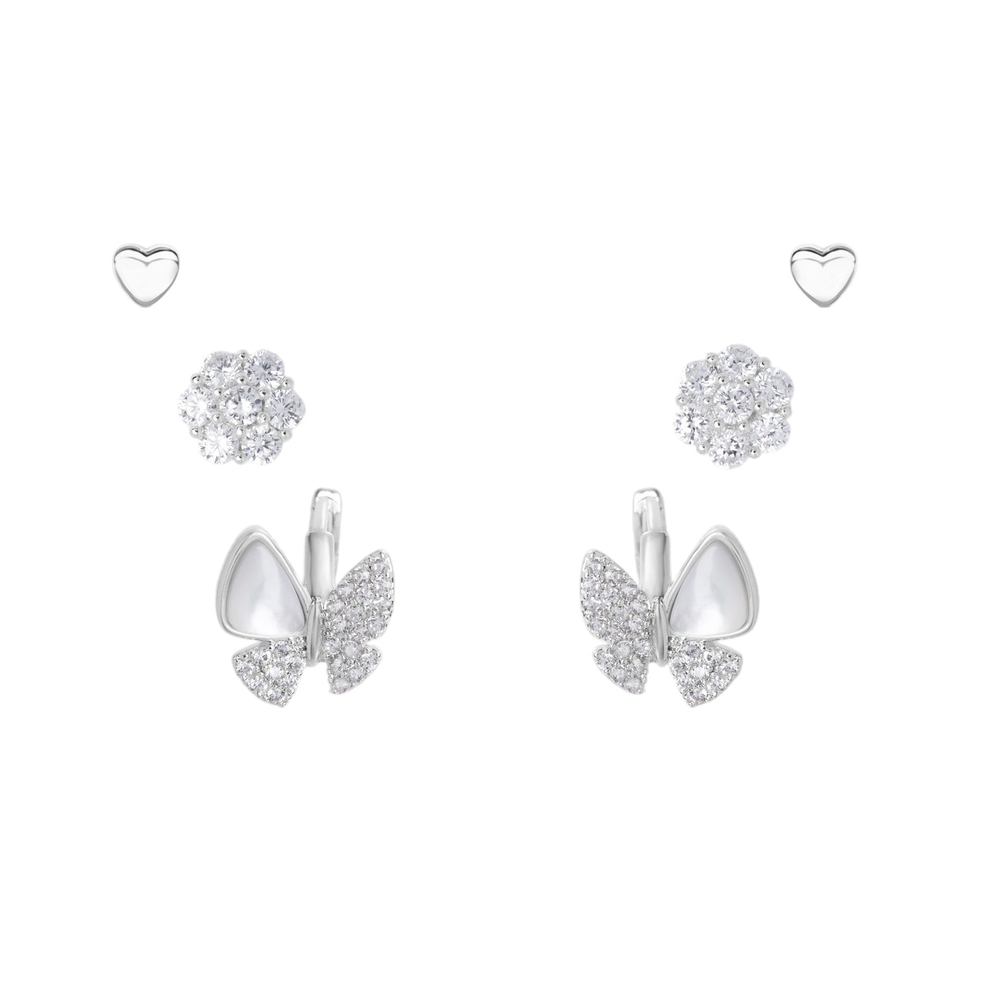 Triple Charm Earrings