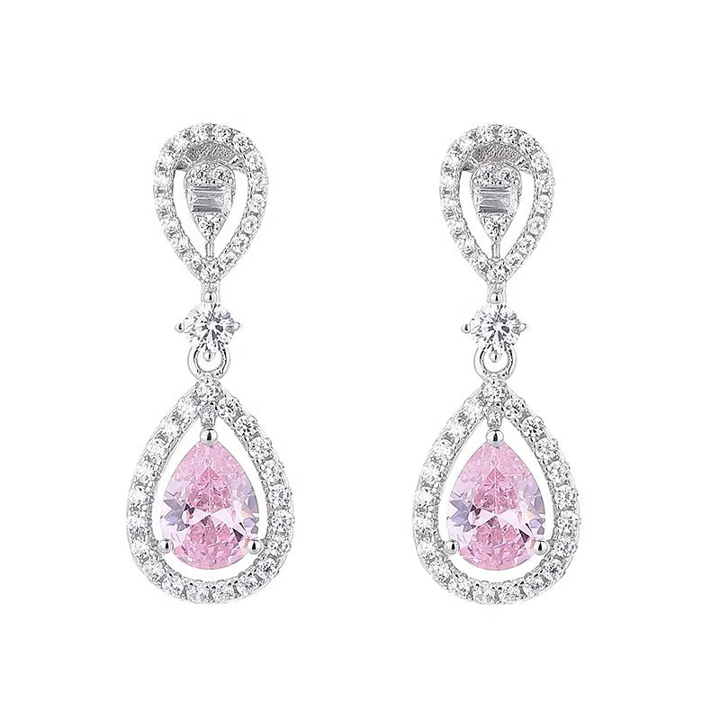 Pink Teardrop Earrings