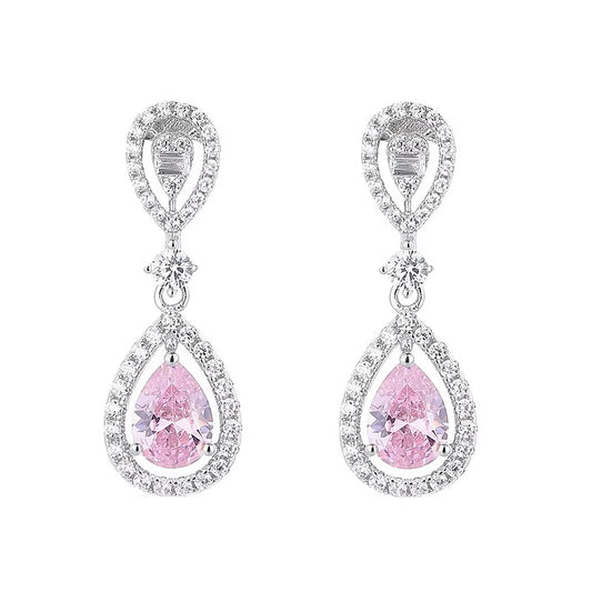 Pink Teardrop Earrings