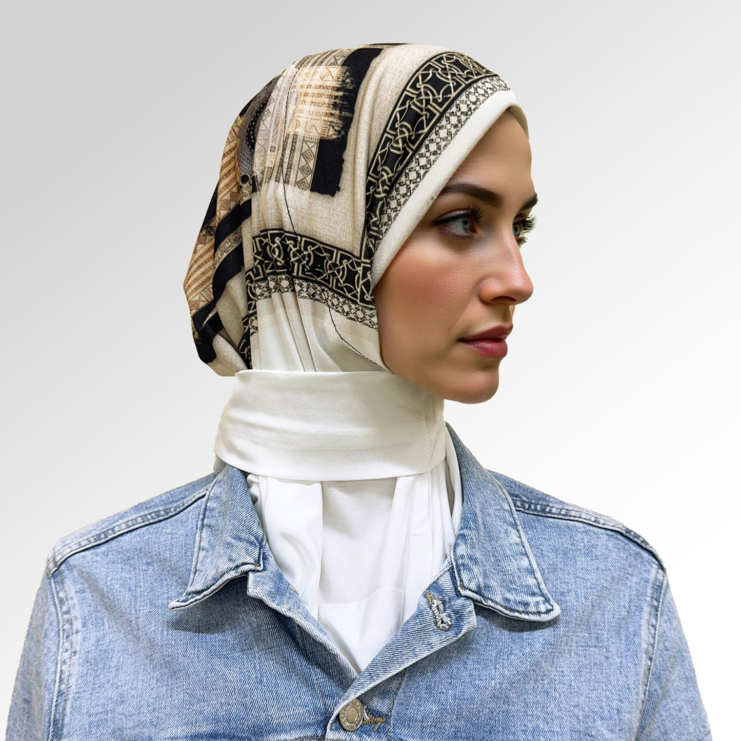 حجاب قطعة واحدة مطبوع ديجيتال