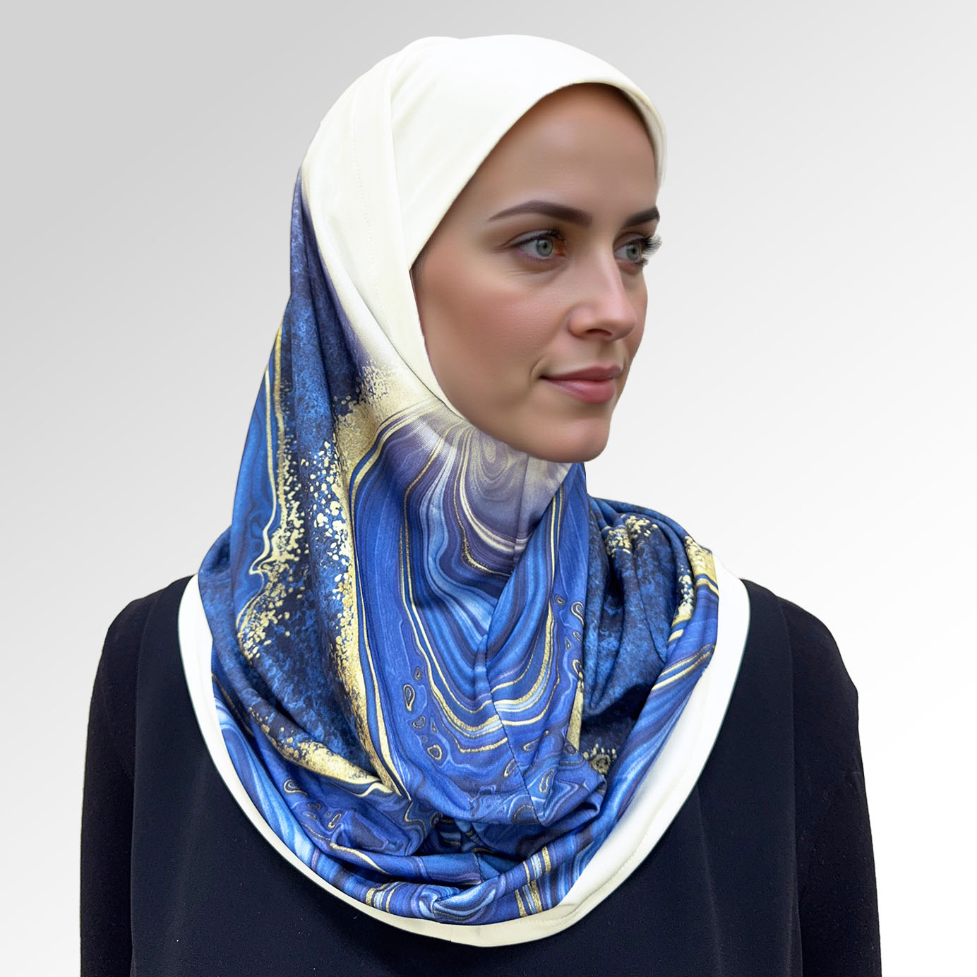 حجاب قطعتين مطبوع ديجيتال