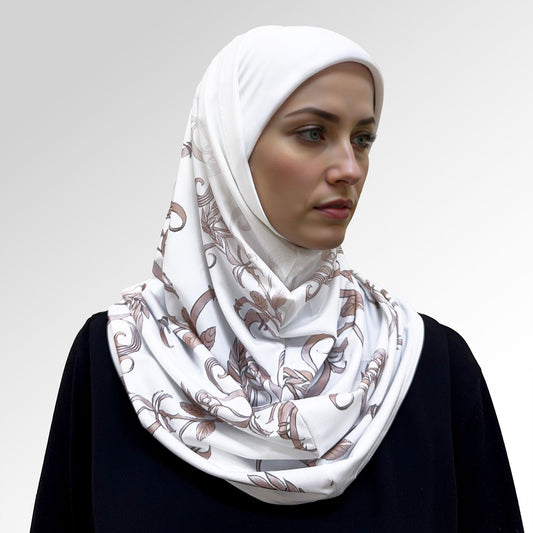 حجاب قطعتين مطبوع ديجيتال