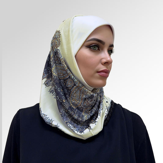 حجاب قطعتين مطبوع ديجيتال