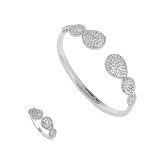 Gleaming Pearl Bangle Set