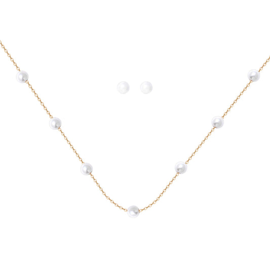 Ivory Pearl Necklace Set