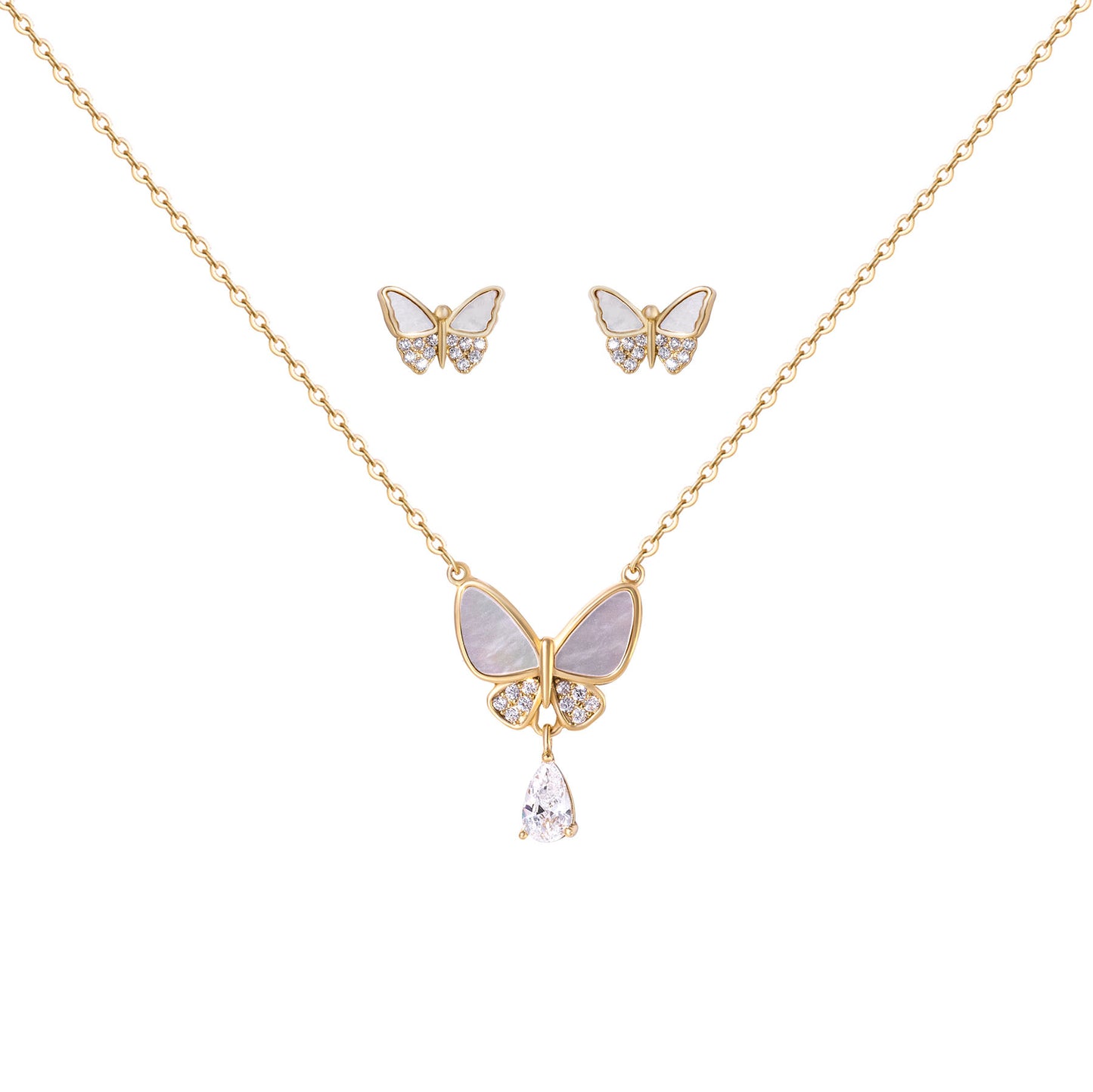 Crystal Wing Necklace Set