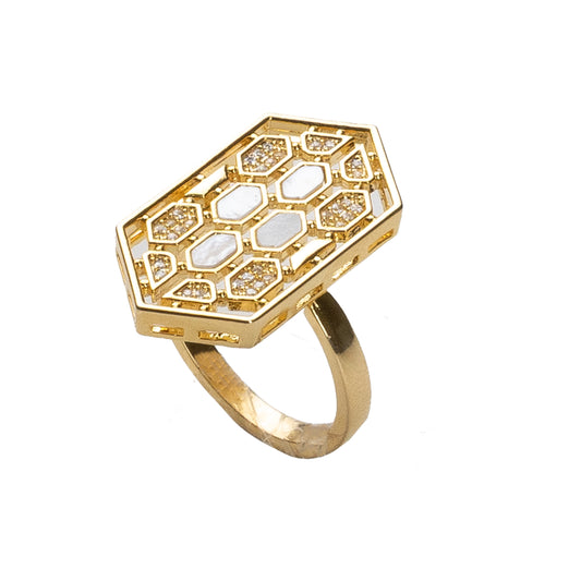 Golden Mosaic Ring