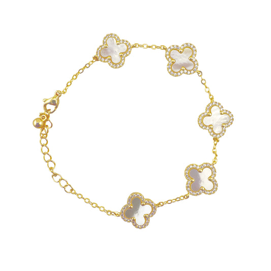 "Shell Bloom" Traditional Bracelet with Mother-of-Pearl Inlay